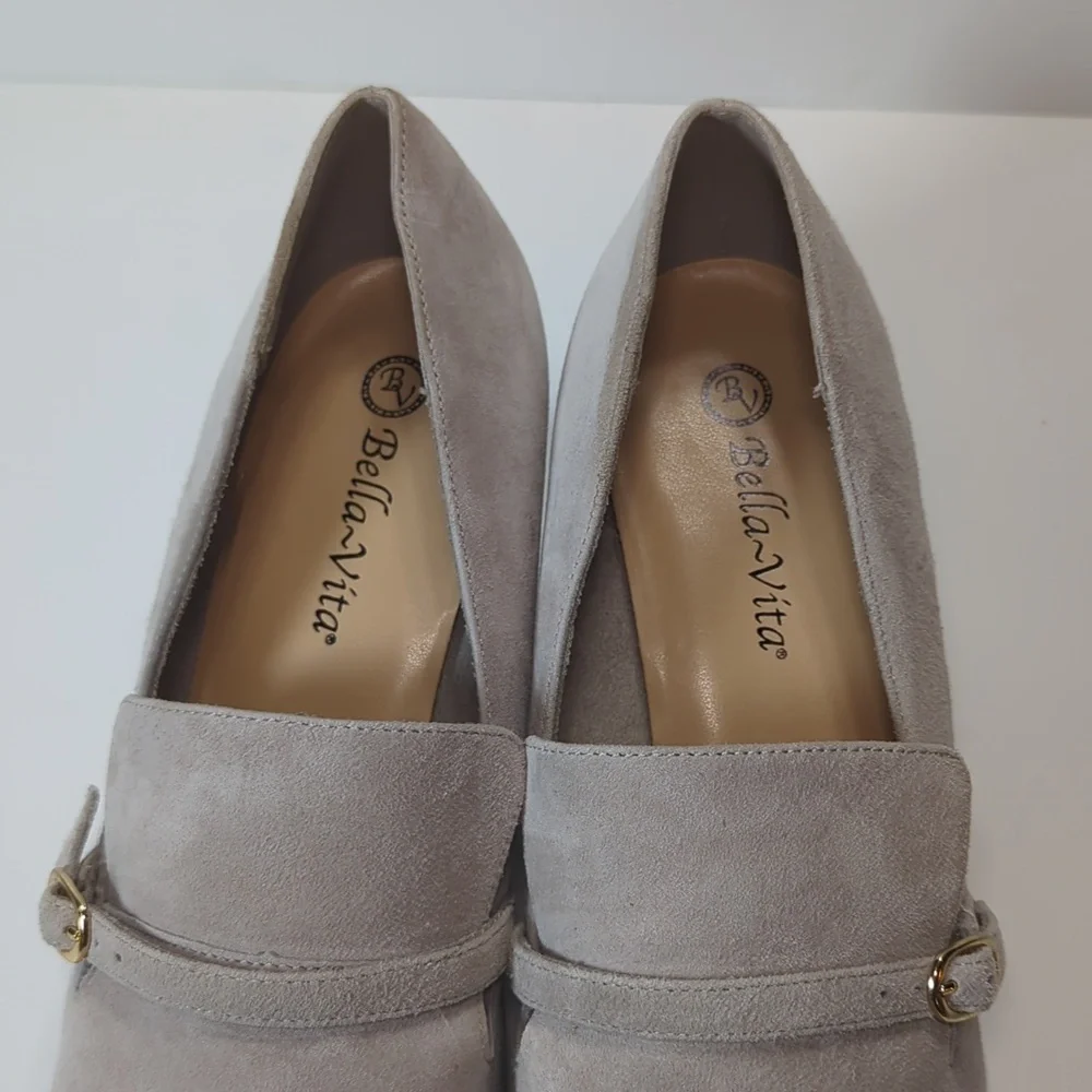 Bella Vita Women's Ashton Square Toe Block Heel Pumps Size 12W